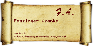 Faszinger Aranka névjegykártya